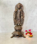 athepoo- a brass antique brown standing buddha statue