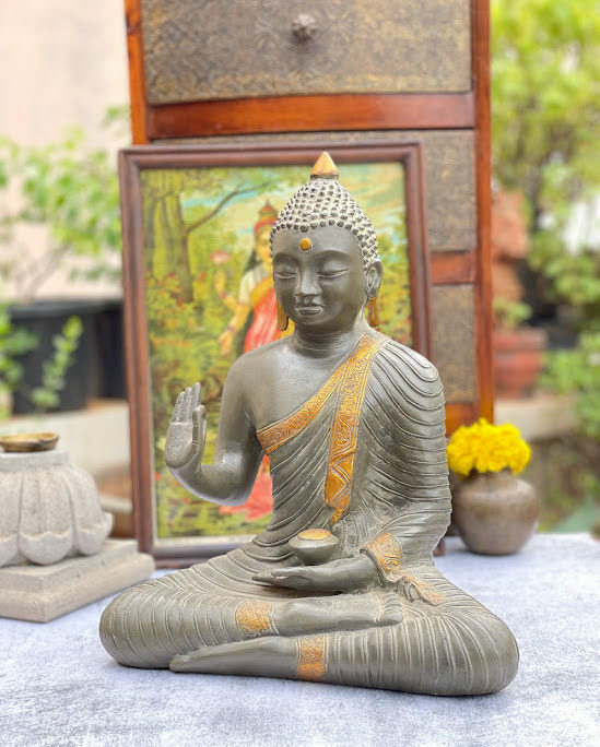 Athepoo-a brass sitting buddha statue