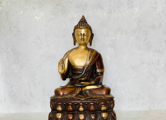 Athepoo-a brass brown buddha statue