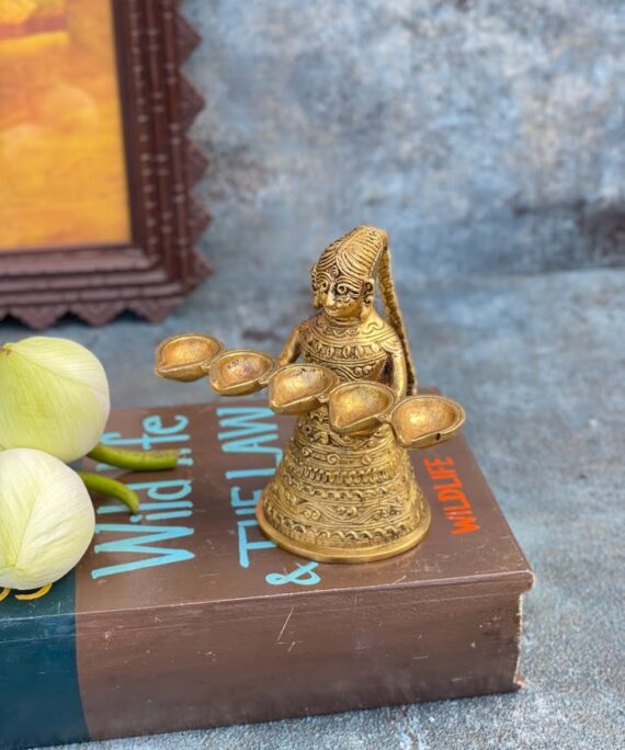 athepoo-Goddess Deepa Lakshmi diya (5"x4.5"x5.4")