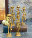 athepoo- A set of standing tribal lady statues with brass material
