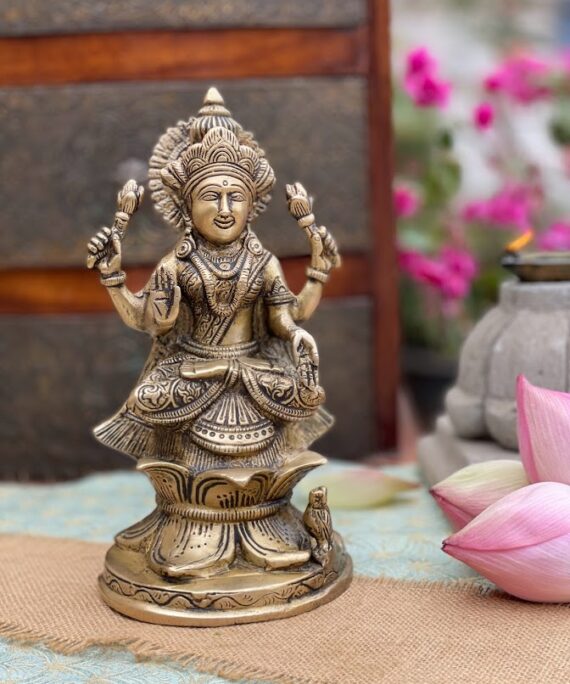 athepoo-Lotus Goddess Maha Lakshmi (4.8"x4.5"x9")
