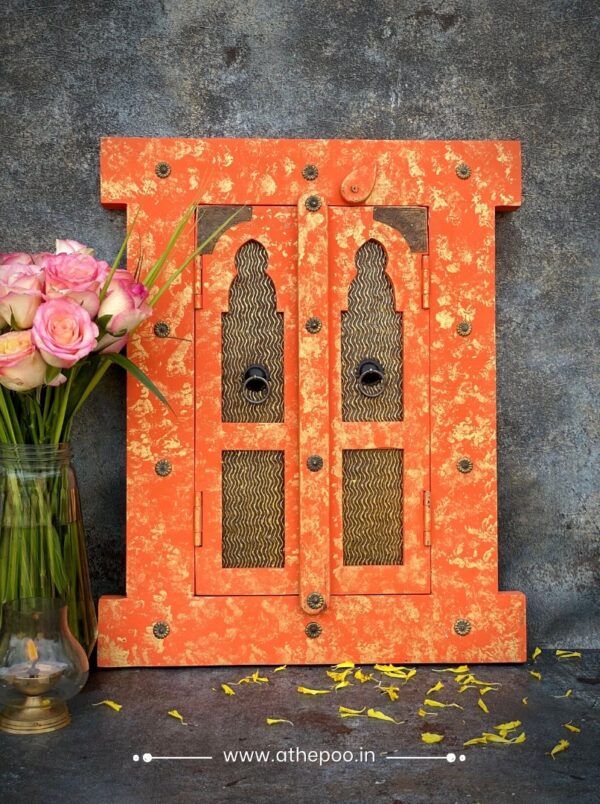 athepoo wooden window orange